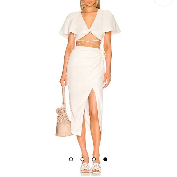 white dress bows Bliss Bow Dress, in White Stretch, Size: Large